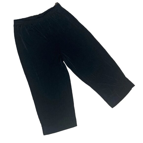 Chicos Travelers 2 Pc Set Minimalist Black Slinky Knit Autumn Capris & Pants 1 S - Picture 7 of 8
